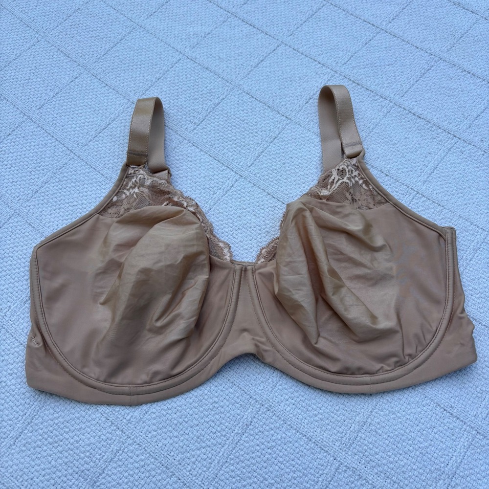 Women's 40DDD WACOAL Tan Lace Impression Full Coverage Underwire Bra 855257